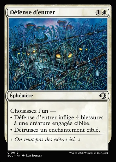Défense d'entrer, carte Magic ECL 19 — extension Lorwyn Eclipsed