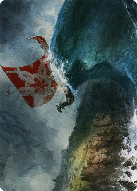 Run Ashore // Run Ashore, Magic card AKHM 19 — Kaldheim Art Series set
