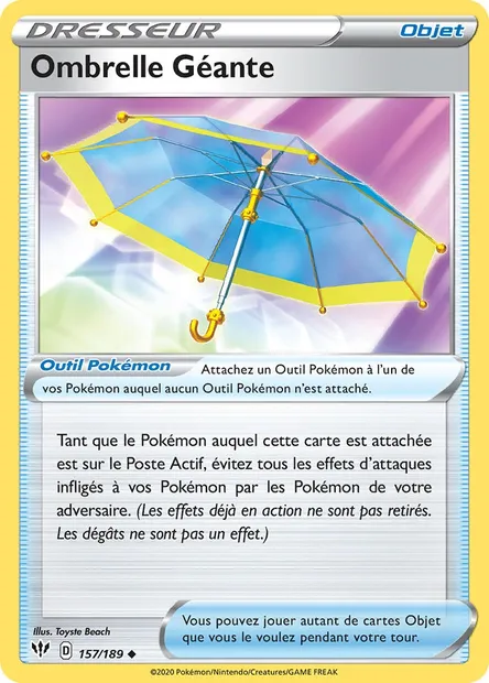 Ombrelle Géante, carte Pokémon DAA 157 — extension Ténèbres Embrasées