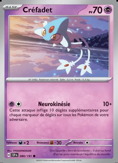 Créfadet, carte Pokémon SSP 080 — extension Étincelles Déferlantes