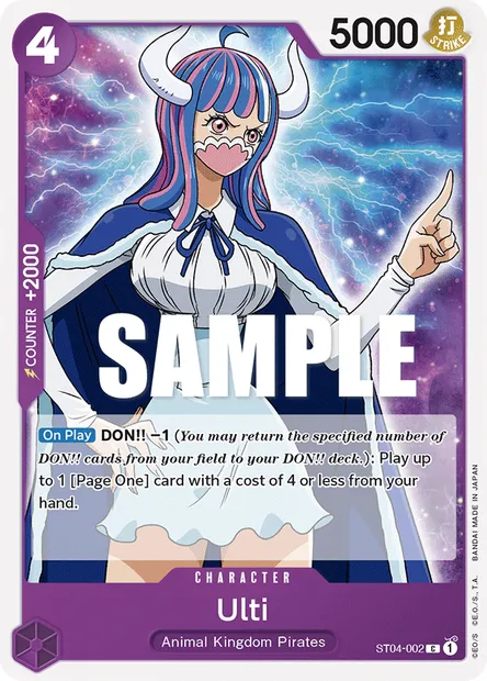 Ulti, One Piece card ST04-002 — Animal Kingdom Pirates set