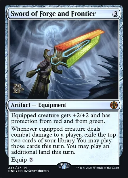 Épée de Forge et de Frontière, carte Magic PONE 244s — extension Phyrexia: All Will Be One Promos