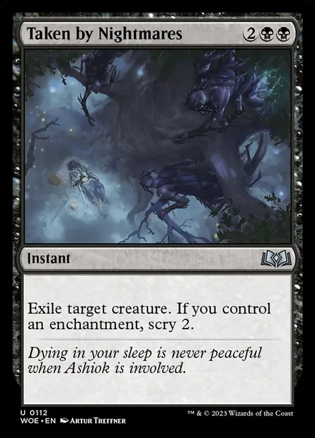 Taken by Nightmares, Magic card WOE 112 — Wilds of Eldraine set