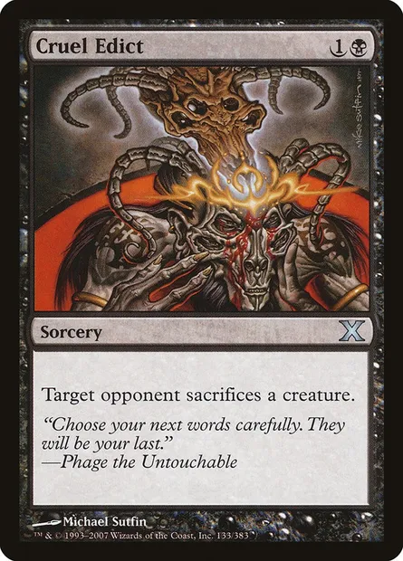 Cruel Edict, Magic card 10E 133 — Tenth Edition set