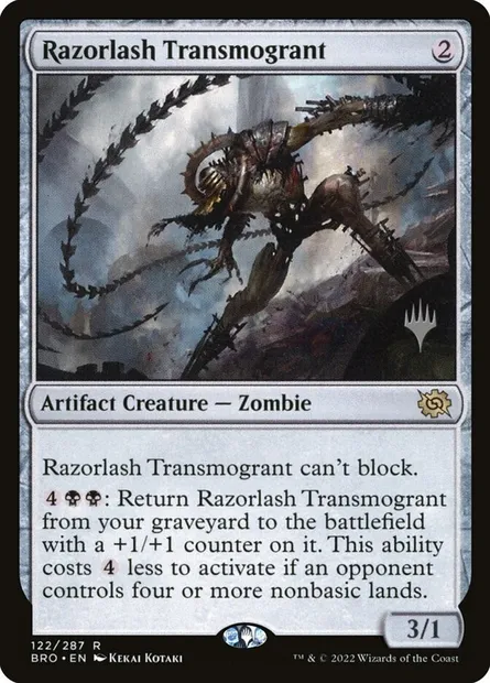 Razorlash Transmogrant, Magic card PBRO 122p — The Brothers' War Promos set