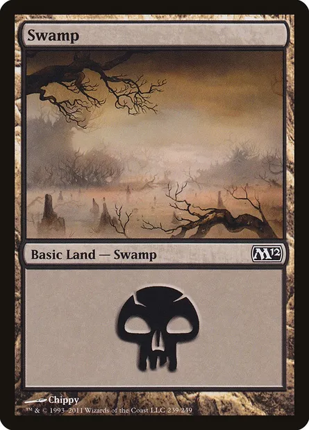 Swamp, Magic card M12 239 — Magic 2012 set