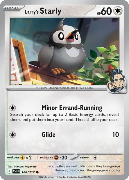 Larry's Starly, Pokémon card ASC 168 — Ascended Heroes set