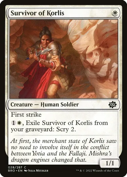 Survivor of Korlis, Magic card BRO 28 — The Brothers' War set