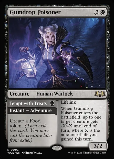 Gumdrop Poisoner // Tempt with Treats, Magic card WOE 93 — Wilds of Eldraine set