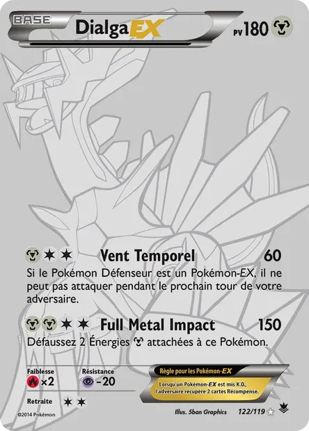 Dialga EX, carte Pokémon PHF 122 — extension Vigueur Spectrale