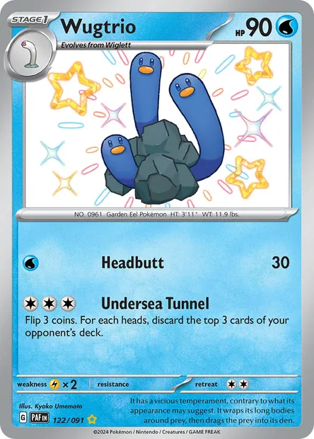 Wugtrio, Pokémon card PAF 122 — Paldean Fates set