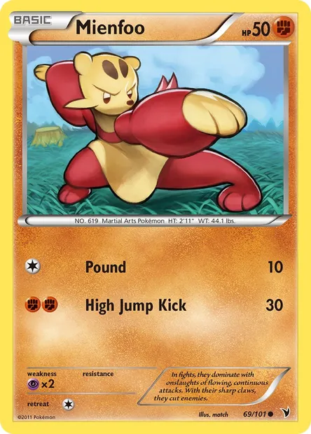 Mienfoo, Pokémon card NVI 69 — Noble Victories set