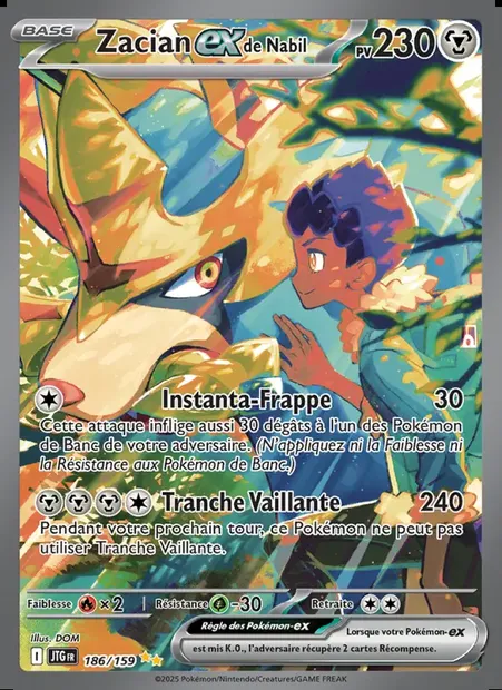 Zacian-ex de Nabil, carte Pokémon JTG 186 — extension Aventures Ensemble