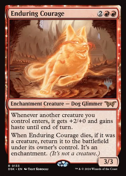 Enduring Courage, Magic card PDSK 133p — Duskmourn: House of Horror Promos set