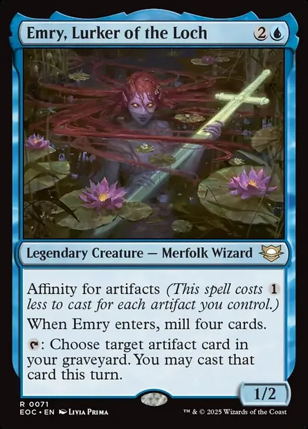 Emry, Lurker of the Loch, Magic card EOC 71 — Edge of Eternities Commander set