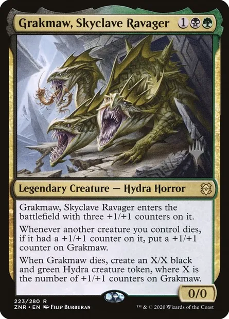 Grakmaw, Skyclave Ravager, Magic card PZNR 223p — Zendikar Rising Promos set