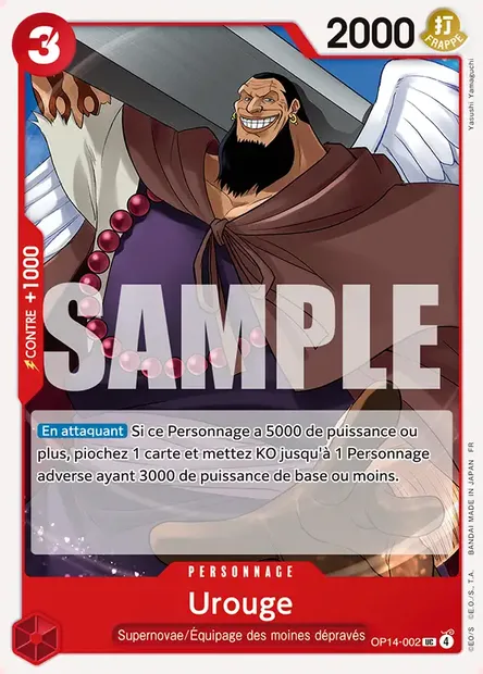 Urouge, carte One Piece OP14-002 — extension LES SEPT DE LA MER D'AZUR