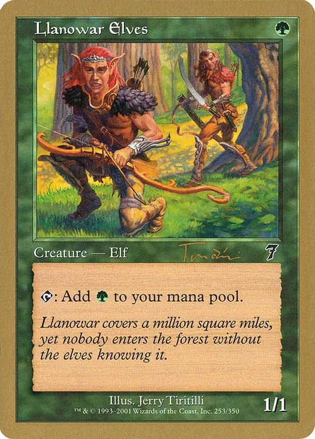 Elfes de Llanowar, carte Magic WC01 jt253 — extension World Championship Decks 2001