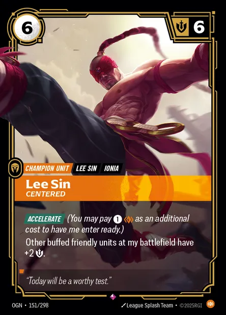 Lee Sin, carte Riftbound OGN 151 — extension Origins