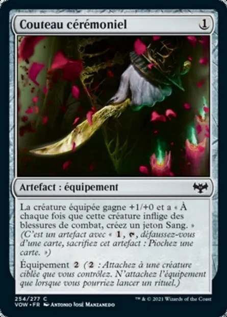 Couteau cérémoniel, carte Magic VOW 254 — extension Innistrad : noce écarlate