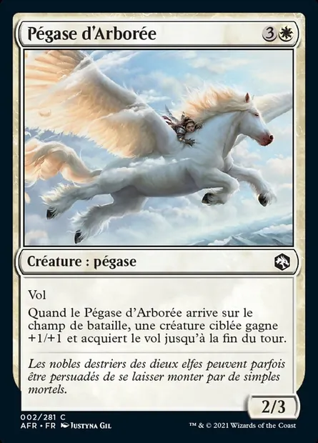 Pégase d'Arborée, carte Magic AFR 2 — extension Forgotten Realms: Aventures dans les Royaumes Oubliés