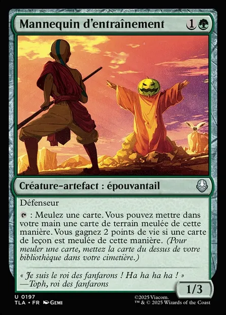 Mannequin d'entraînement, carte Magic TLA 197 — extension Avatar: The Last Airbender