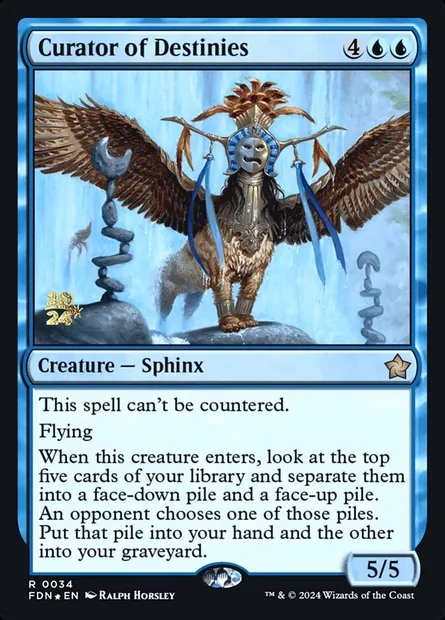 Curator of Destinies, Magic card PFDN 34s — Foundations Promos set