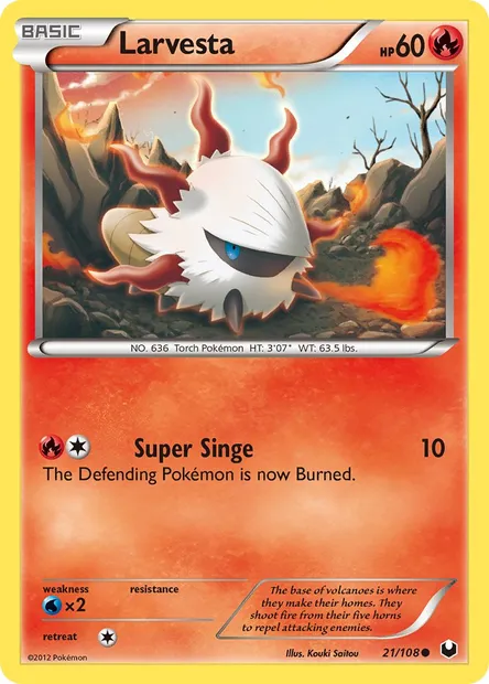 Larvesta, Pokémon card DEX 21 — Dark Explorers set