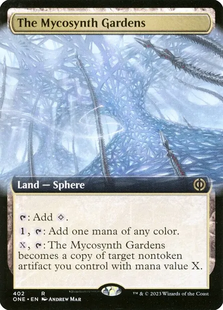 The Mycosynth Gardens, Magic card ONE 402 — Phyrexia: All Will Be One set