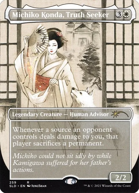 Michiko Konda, chercheuse de vérité, carte Magic SLD 259 — extension Secret Lair Drop