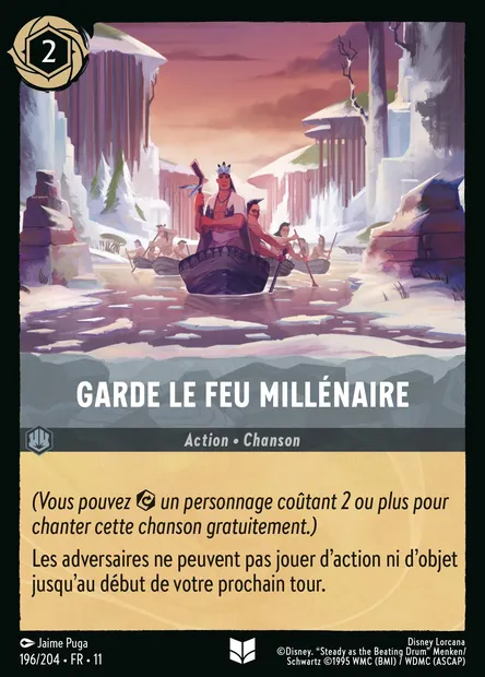 Garde le feu millénaire, carte Disney Lorcana CH11-196 — extension Givresort