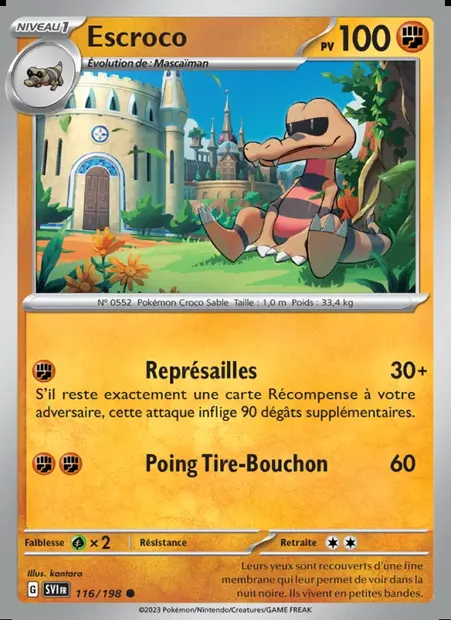 Escroco, carte Pokémon SVI 116 — extension Écarlate et Violet
