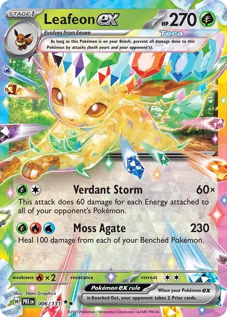 Leafeon ex, Pokémon card PRE 006 — Prismatic Evolutions set