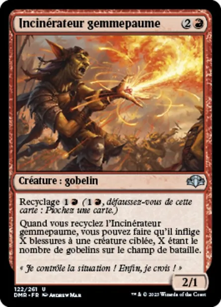 Incinérateur gemmepaume, carte Magic DMR 122 — extension Dominaria Remastered
