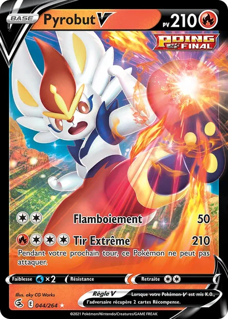 Pyrobut V, carte Pokémon FST 44 — extension Poing de Fusion