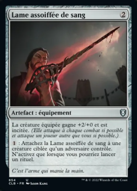 Lame assoiffée de sang, carte Magic CLB 854 — extension Commander Légendes : la bataille de la Porte de Baldur
