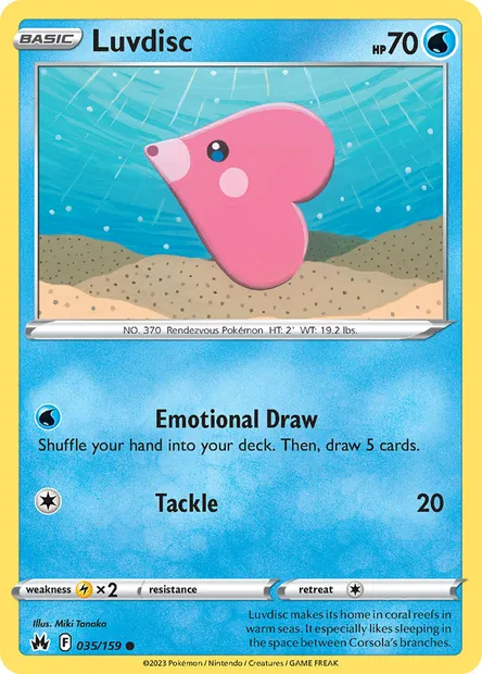 Luvdisc, Pokémon card CRZ 035 — Crown Zenith set