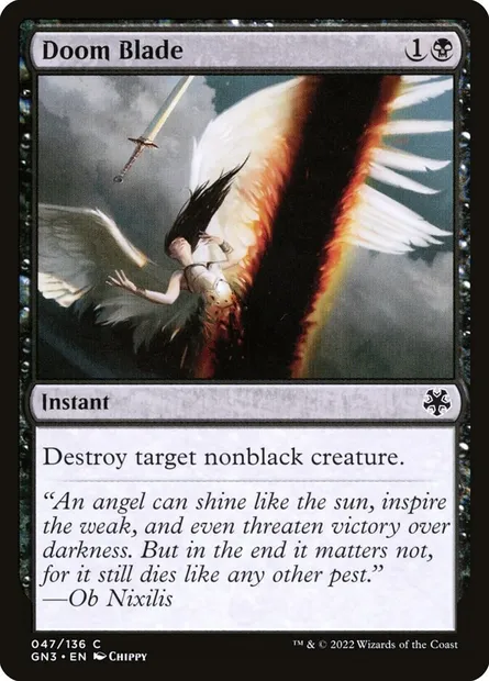 Doom Blade, Magic card GN3 47 — Game Night: Free-for-All set