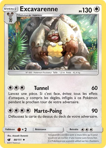 Excavarenne, carte Pokémon CIN 88 — extension Invasion Carmin