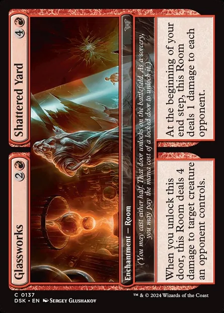 Glassworks // Shattered Yard, Magic card DSK 137 — Duskmourn: House of Horror set