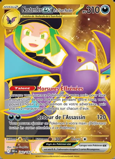 Nostenfer-ex de la Team Rocket, carte Pokémon DRI 242 — extension Rivalités Destinées