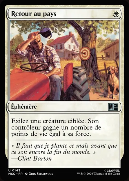 Retour au pays, carte Magic MSC 143 — extension Marvel Super Heroes Commander