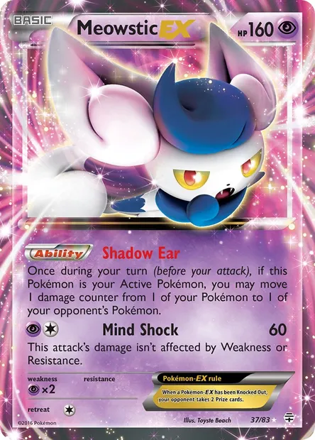 Meowstic EX, Pokémon card GEN 37 — Generations set