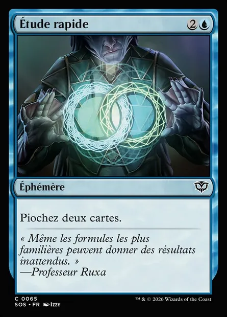 Étude rapide, carte Magic SOS 65 — extension Secrets of Strixhaven