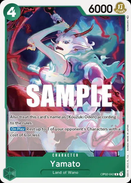 Yamato, One Piece card OP02-042 — PARAMOUNT WAR set