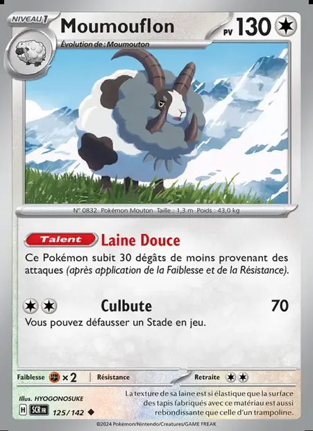 Moumouflon, carte Pokémon SCR 125 — extension Couronne Stellaire