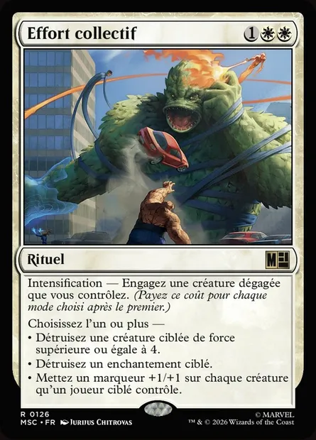 Effort collectif, carte Magic MSC 126 — extension Marvel Super Heroes Commander