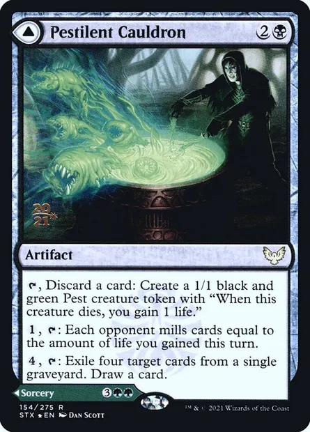 Pestilent Cauldron // Restorative Burst, Magic card PSTX 154s — Strixhaven: School of Mages Promos set
