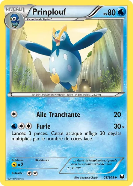 Prinplouf, carte Pokémon DEX 28 — extension Explorateurs Obscurs