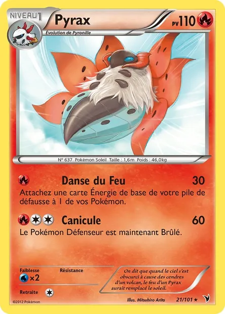 Pyrax, carte Pokémon NVI 21 — extension Nobles Victoires